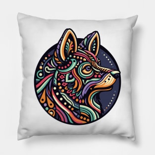 Design head husky tribal style Pillow