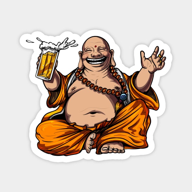 Buddha Beer Party Magnet by underheaven