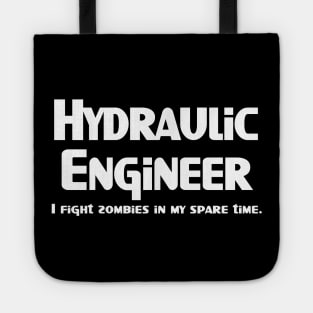 Hydraulic Zombie Fighter White Text Tote