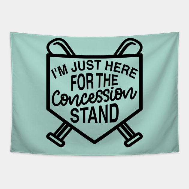 I'm Just Here For The Concession Stand Baseball Softball Cute Funny Tapestry by GlimmerDesigns