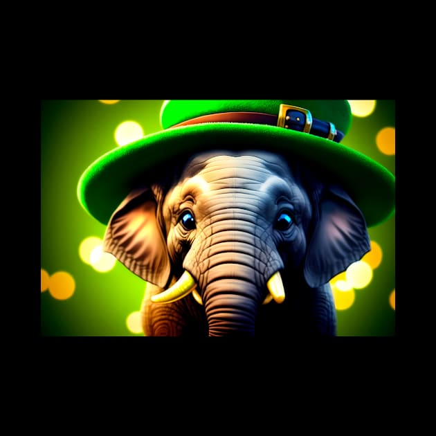 St. Patrick’s Day Leprechaun Hat Elephant by Ravadineum