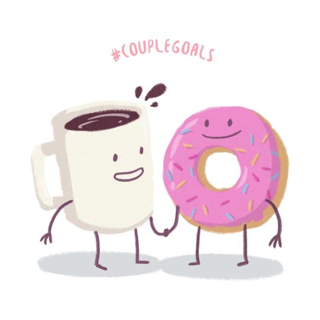 Coffee and Donut - Hashtag Couple Goals by i2studio