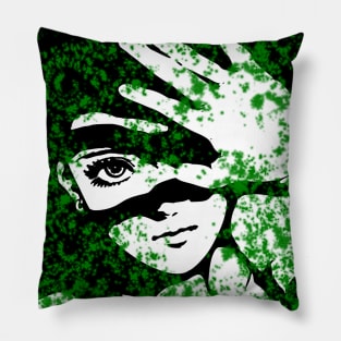 Punk Fashion Style Green Glowing Girl Pillow