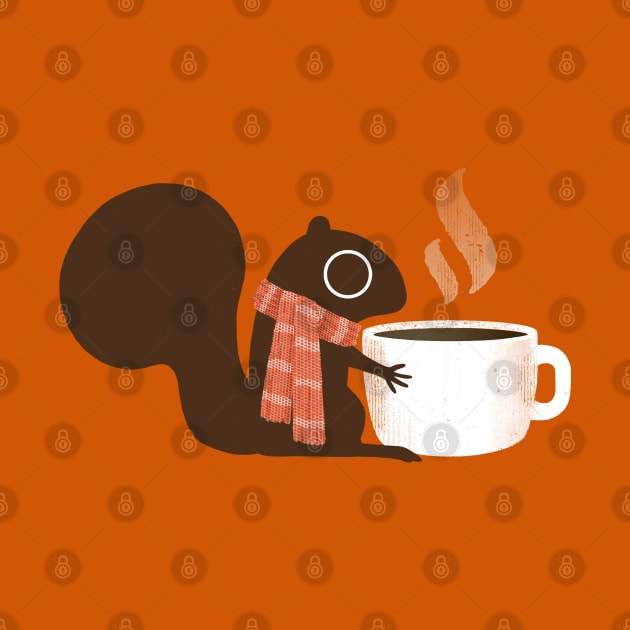 Cute Squirrel Loves Hot Coffee by Coffee Squirrel