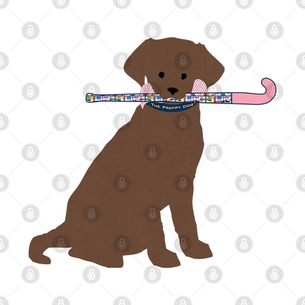 Chocolate Lab Preppy Madras Field Hockey Dog by emrdesigns