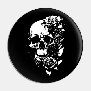 rock skull and roses Pin