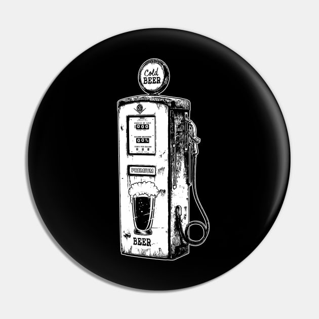Cold Beer-Gas Pump-Fuel-Gasoline-Humor-Joke Pin by StabbedHeart