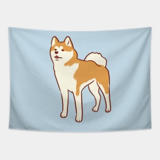 Cute japanese akita illustration Tapestry