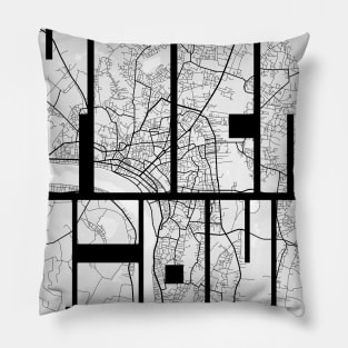 Vientiane, Laos City Map Typography - Light Pillow