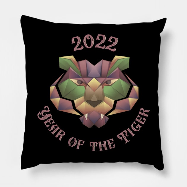 Pastel Abstract Year of the Tiger 2022 Pillow by Kylie Paul