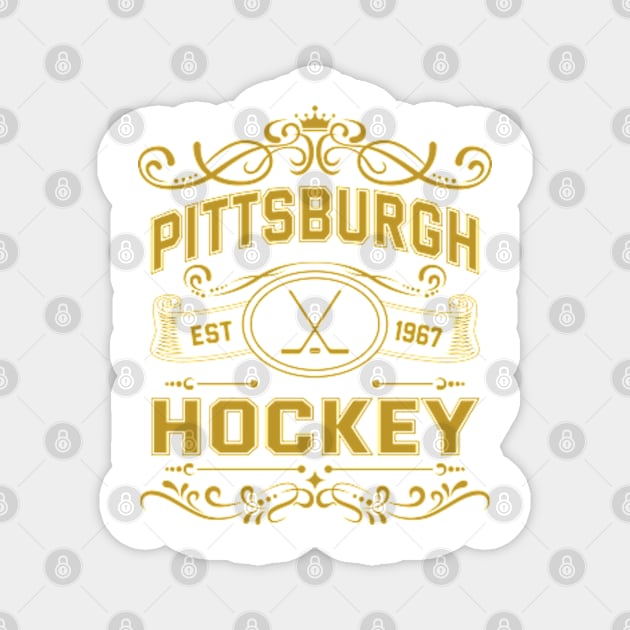 Vintage Pittsburgh Hockey Magnet by carlesclan