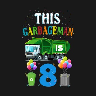 Seven 7 Year Old Birthday Garbage Truck 7th Birthday Party T-Shirt