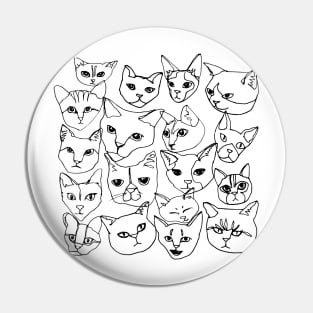 Cats! (Black Ink) Pin