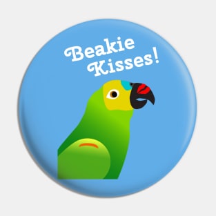 Beakie Kisses Blue Front Amazon Parrot Cute Pin