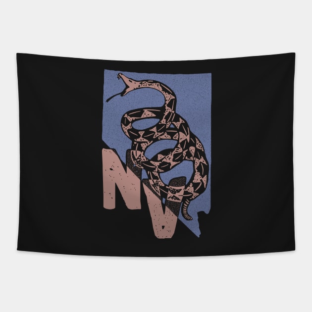 Distressed Vintage Style Nevada Gadsden  Snake Tapestry by pelagio