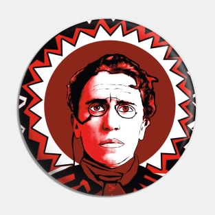 Emma Goldman in Red, Black, and White Pin