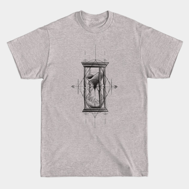 Disover Classic Hour Glass with Sand and Ice with Geometrical Tattoo Design - Hourglass Tattoo - T-Shirt