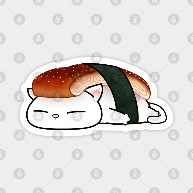 Chubby Cat Unagi Sushi Magnet by Takeda_Art