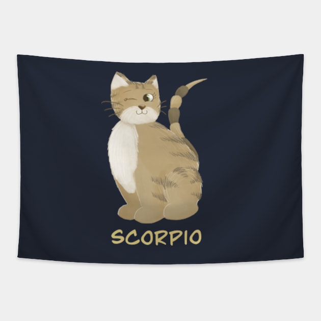 Scorpio cat zodiac sign Tapestry by AbbyCatAtelier