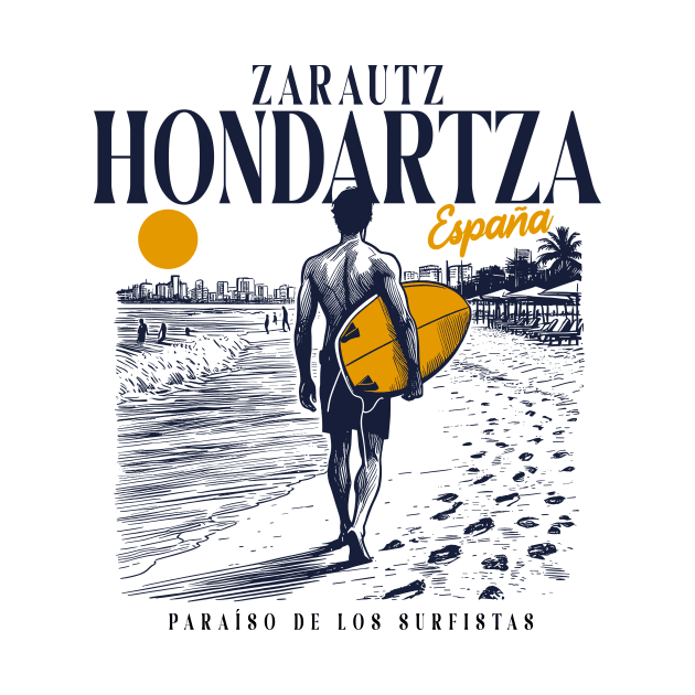 Vintage Surfing Zarautz Hondartza, Spain // Retro Surfer Sketch // Surfer's Paradise by Now Boarding