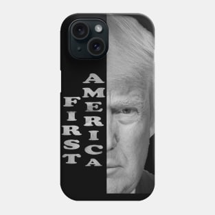 America First Donald Trump text portrait Gifts Republican Conservative Phone Case