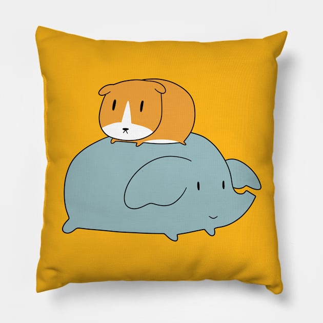 Guinea Pig and Elephant Pillow by saradaboru