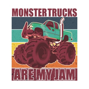 Vintage Monster Truck Are My Jam Retro T-Shirt