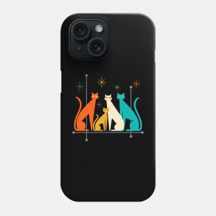 Retro Mid-Century Modern Look Cats 50s 60s Style Phone Case