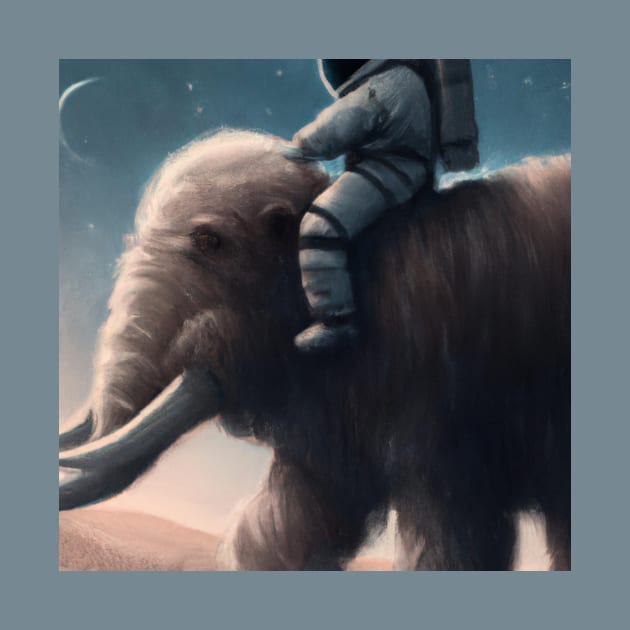 Astronaut Rides a Wooly Mammoth by Star Scrunch