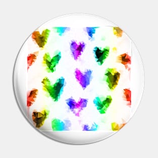 Love hearts multicolored Pin