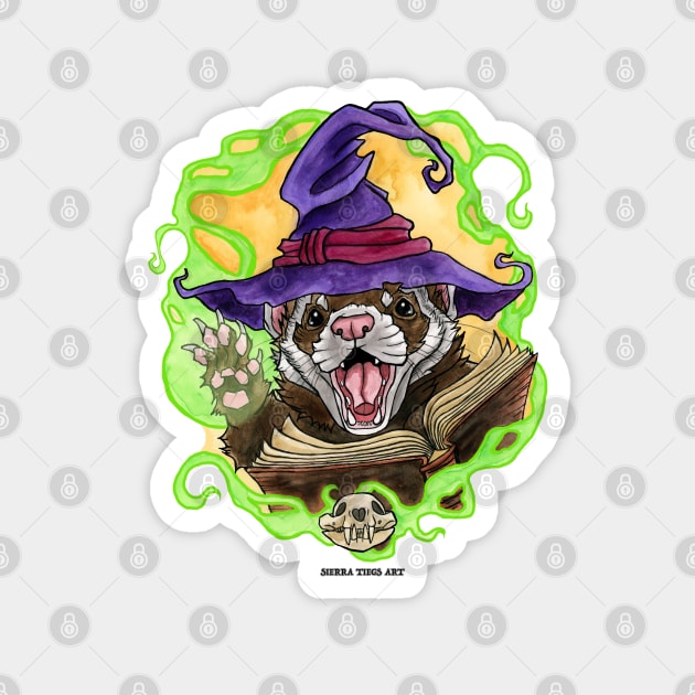 Witch Ferret Magnet by SierraTiegsArt