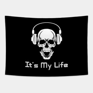 Skull with headphones Tapestry