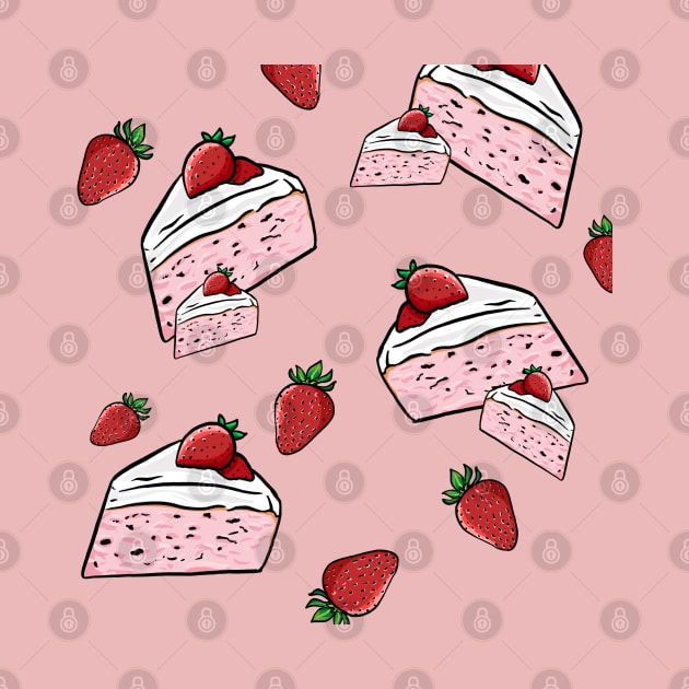 Strawberry Cakes by Danispolez_illustrations