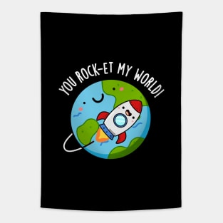 You Rock-et My World Cute Rocket Pun Tapestry