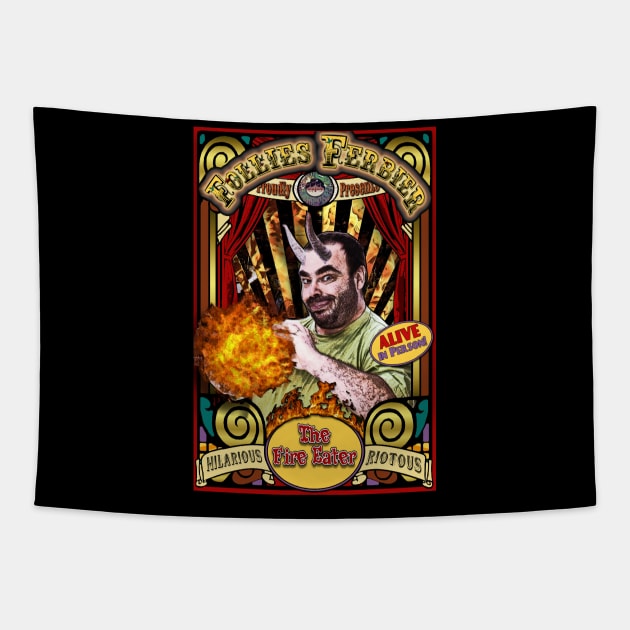 The Fire Eater Sideshow Poster Tapestry by ImpArtbyTorg