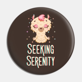 Meditating Llama: Seeking Serenity Pin