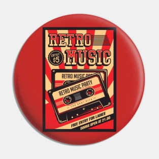 Retro Music Compact Cassette Vintage Pin