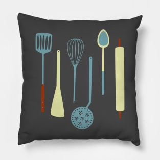 Vintage Kitchen Utensils for Cooks Pillow