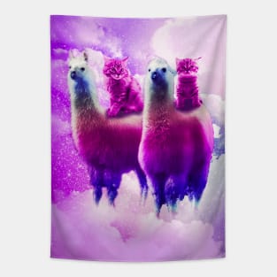 Rainbow Llama - Cat Llama Tapestry