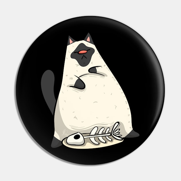 Siamese Lazy Cat Pin by KPrimeArt