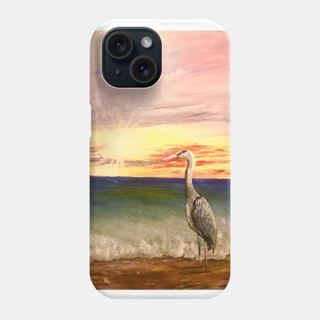 Beached Herion Phone Case by Allison Prior Art