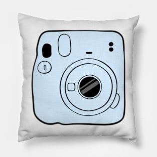 Blue polaroid camera Pillow