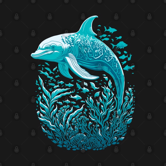 Swimming Dolphin Graphic Design by TMBTM