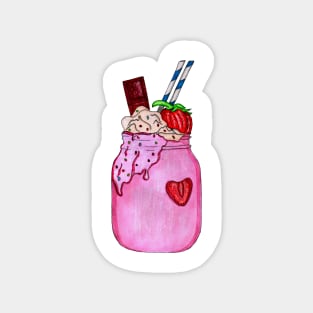 strawberry smoothie with cream, chocolate Magnet