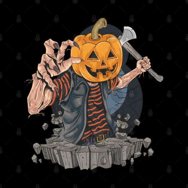 Halloween pumpkin head killer by sharukhdesign