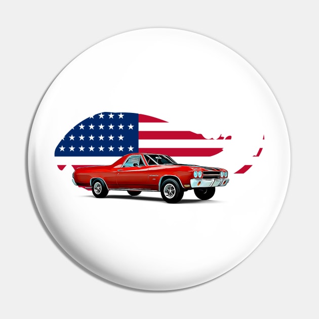 El Camino USA Print Pin by Auto-Prints