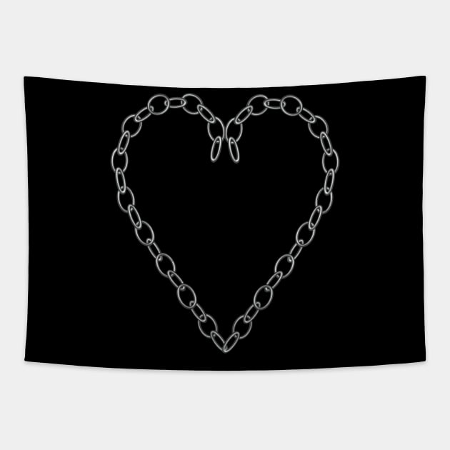 Heart in Silver Chains Digital Art Tapestry by Krystal Raven