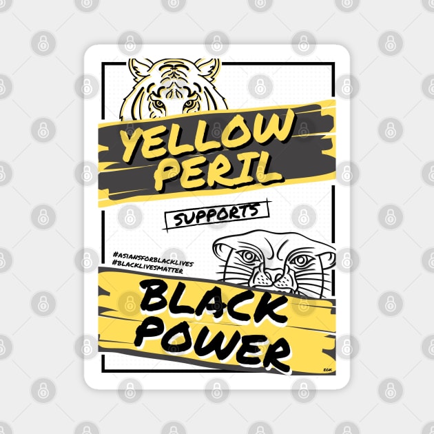 Yellow Peril Supports Black Power Magnet by CrystalClods