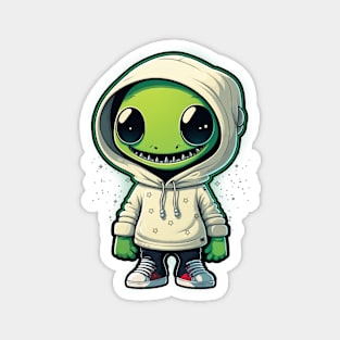 Cool Alien with a Hooded Pullover design #2 Magnet