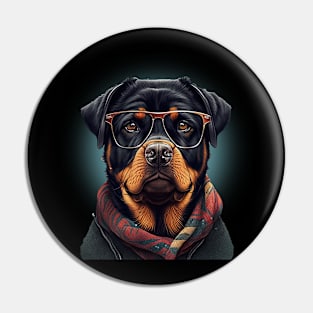 Rottweiler hipster Pin